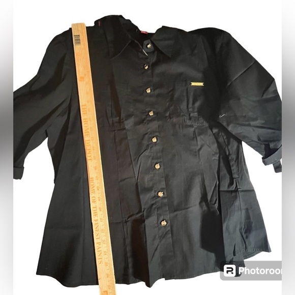 Apple Bottoms Y2K 90’s button down utility shirt. Black good accents Size 2X - Picture 9 of 12